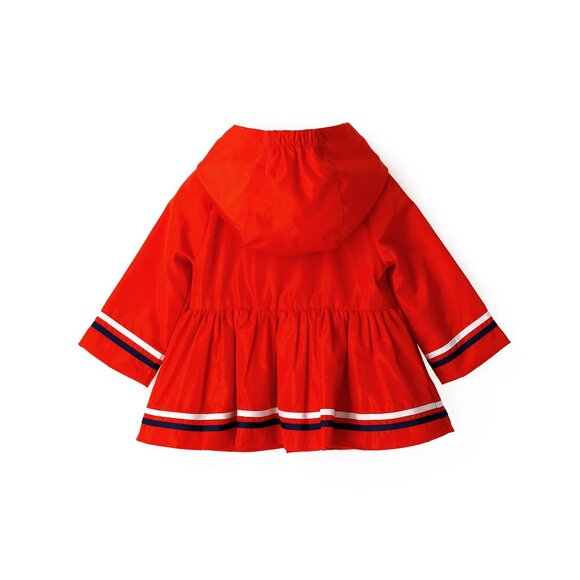 RED FLOWER FUN BOW TODDLER GIRL RAINCOAT - Picture 4 of 7
